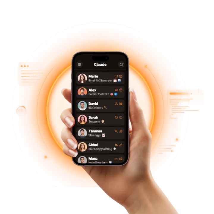 Les 7 assistants SuperPrompt pilotés depuis l'app Claude mobile